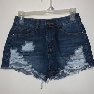 Dark denim shorts